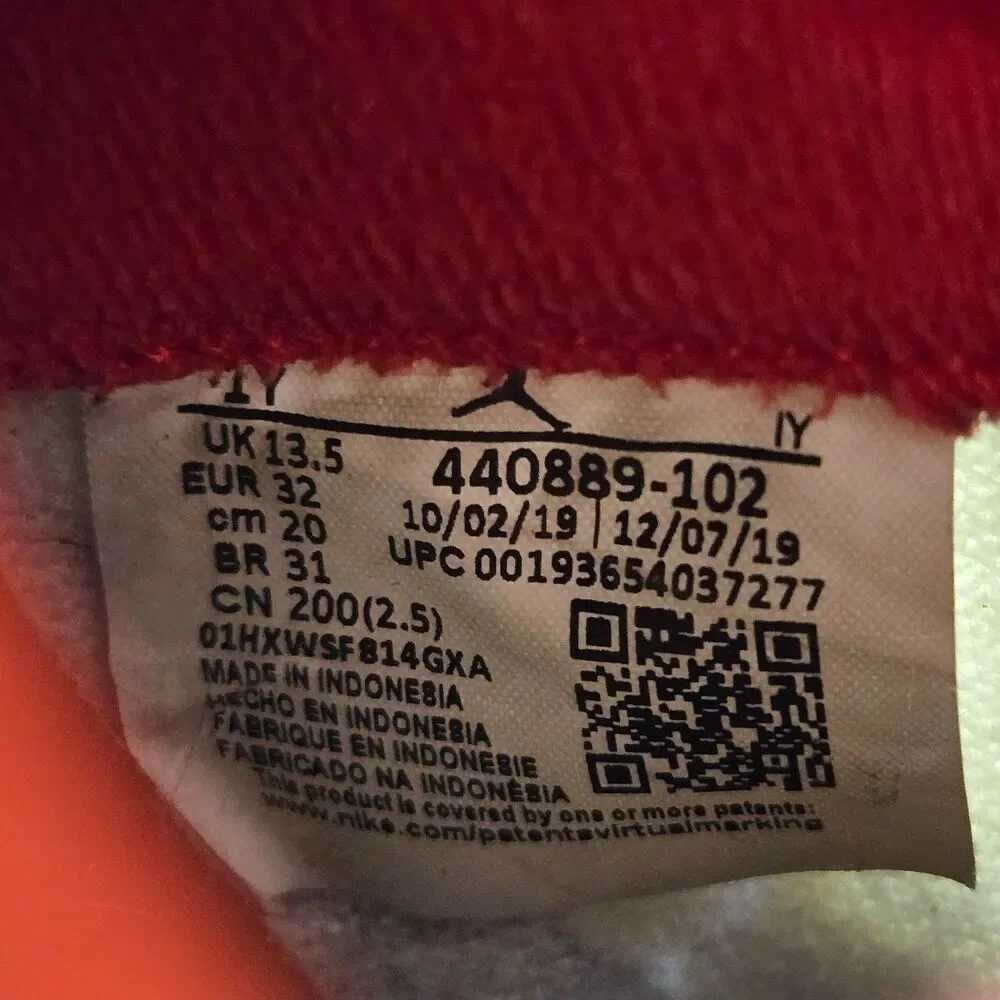 Nike Air Jordan 5 Retro FireRed SilverTongue 440889-102 Youth 1 / 32.5 Sneakers - Picture 6 of 6